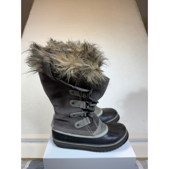 Sorel Waterproof Snow Boots Women's Size 7.5 Gray Fur Lined Winter Warm - Picture 4 of 7